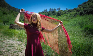 18 year old cutie Jessica Doltin strips naked atop a four wheeler on the patio